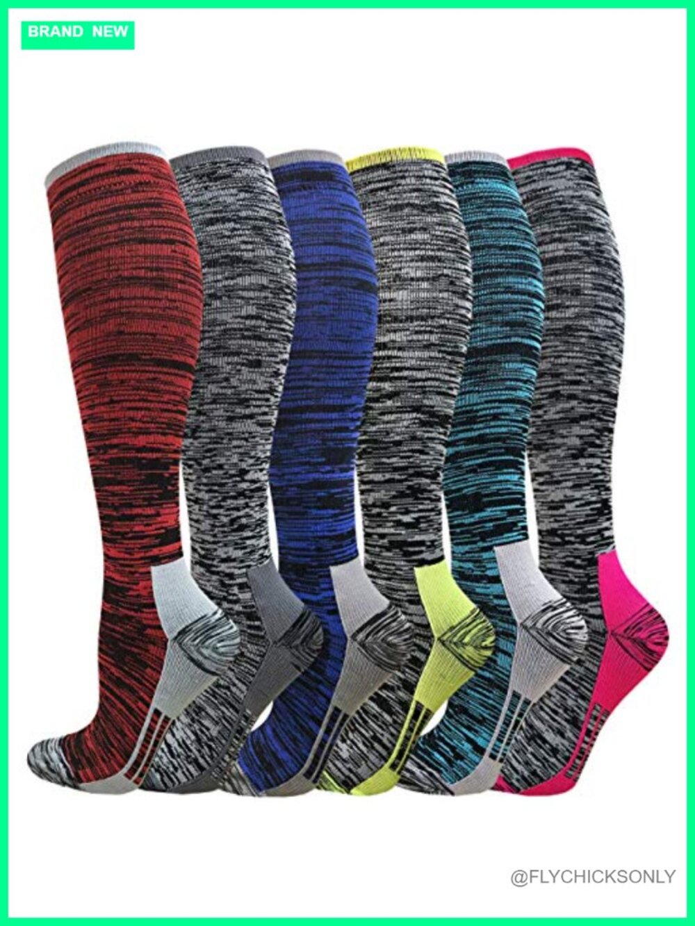Graduated Compression Socks 20-30mmhg Knee High Travel Hiking Running Stocking